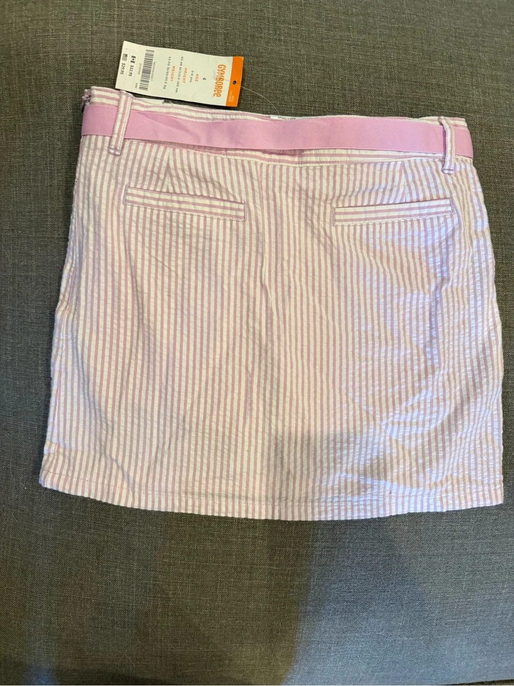 Gymboree Pink & White Striped Seersucker Mini Skirt with Bow
